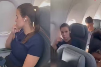 Mulher que não cedeu assento a uma criança em avião se pronuncia Mulher que não cedeu assento a uma criança em avião se pronuncia