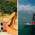 Mariana Ximenes comemora chegada do verão com mergulho no mar, stand-up paddle e topless Mariana Ximenes comemora chegada do verão com mergulho no mar, stand-up paddle e topless