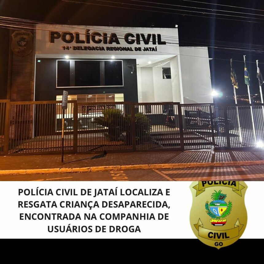 PCGO resgata criança e prende seu irmão, em Jataí, por entregá-la a usuários de drogas PCGO resgata criança e prende seu irmão, em Jataí, por entregá-la a usuários de drogas