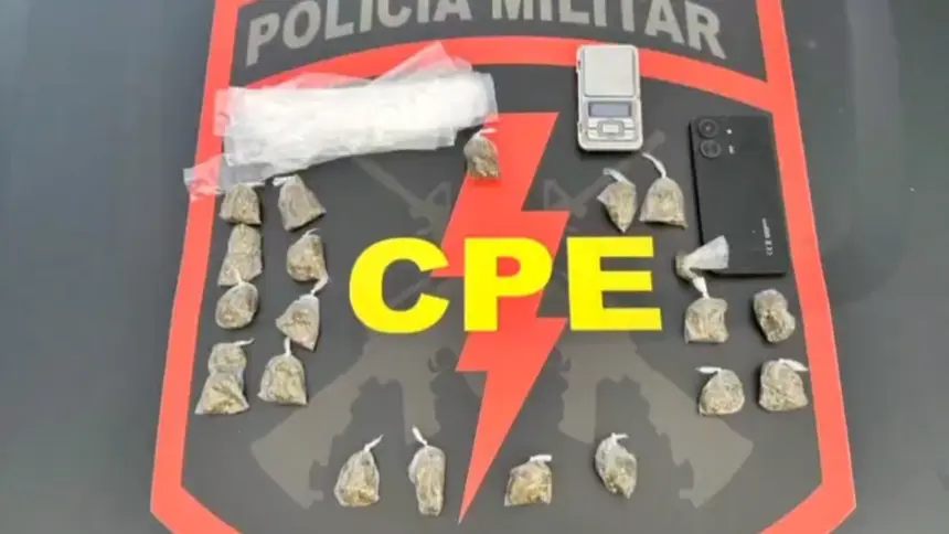 CPE Goianésia desmantela ponto de tráfico de drogas e prende suspeito com porções de maconha