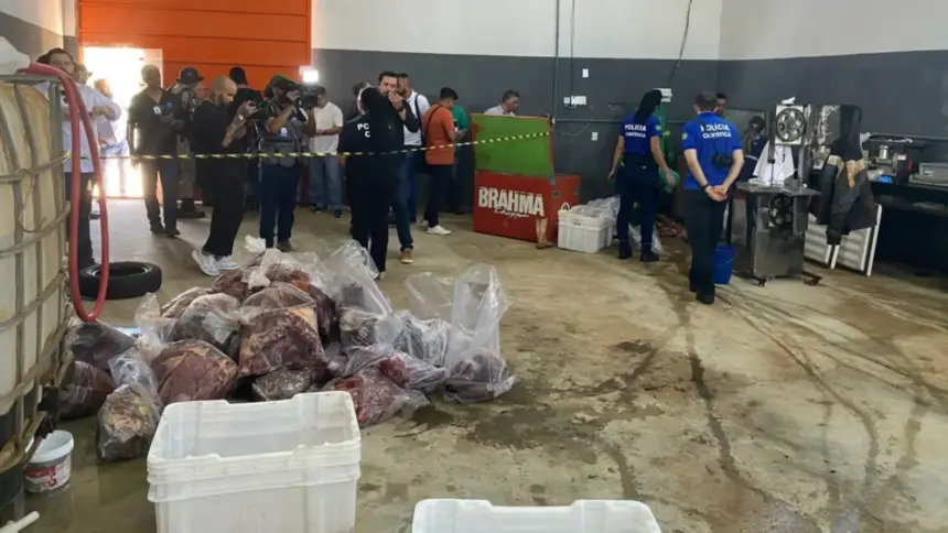 Polícia fecha matadouro clandestino de cavalos e apreende 700kg de carne imprópria para consumo Polícia fecha matadouro clandestino de cavalos e apreende 700kg de carne imprópria para consumo