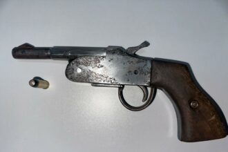 PCGO apreende arma de fogo de fabricação artesanal e munições em Águas Lindas PCGO apreende arma de fogo de fabricação artesanal e munições em Águas Lindas