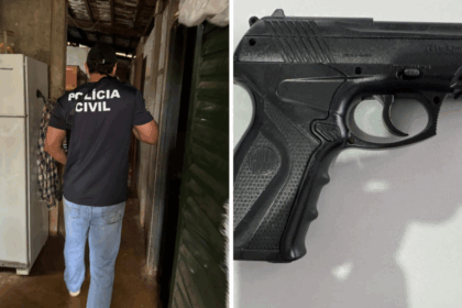 Simulacro de arma de fogo é apreendido com investigado por violência doméstica