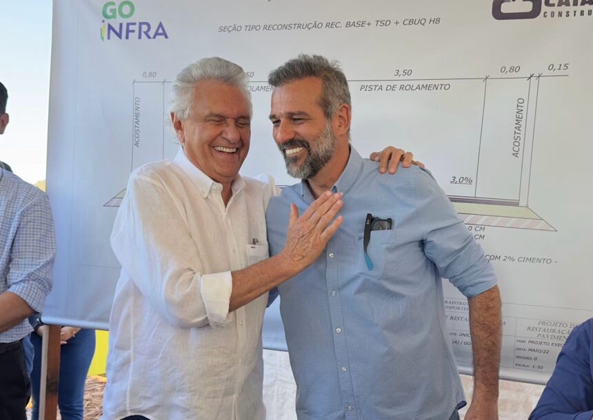 Caiado inaugura nesta segunda-feira pavimentação das GOs 338 e 080, viabilizada por Renato de Castro enquanto deputado