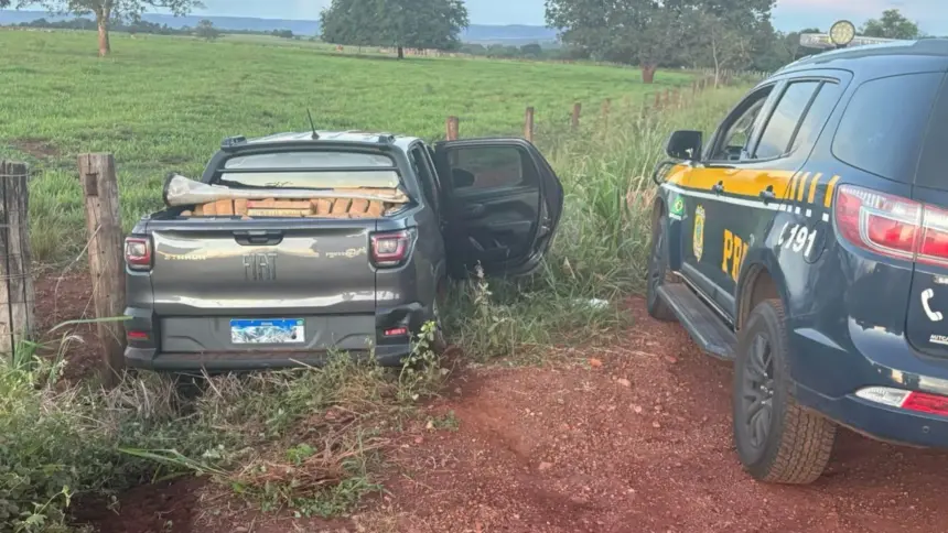 Traficante com extensa ficha criminal é preso com 800 kg de maconha após fuga na BR-153 Traficante com extensa ficha criminal é preso com 800 kg de maconha após fuga na BR-153