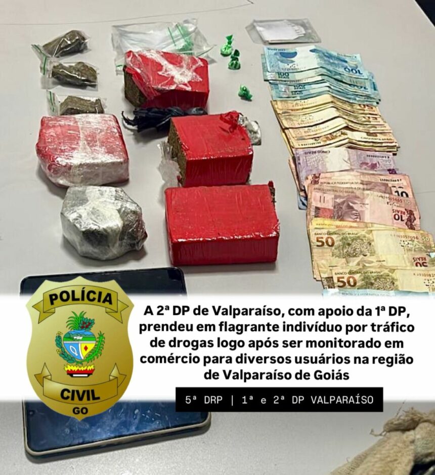 PCGO prende suspeito de tráfico de drogas em Valparaíso