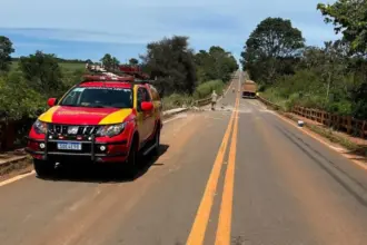 Urgente: Caminhão cai de ponte próximo à Jalles e motorista é atacado por abelhas