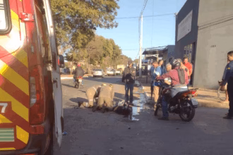 Motociclista sofre fratura exposta na perna ao se envolver em acidente no oeste de Goianésia