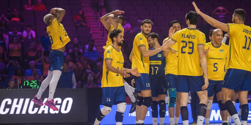 Brasil vence Canadá por 3 sets a 0 na Liga das Nações de Vôlei Brasil vence Canadá por 3 sets a 0 na Liga das Nações de Vôlei