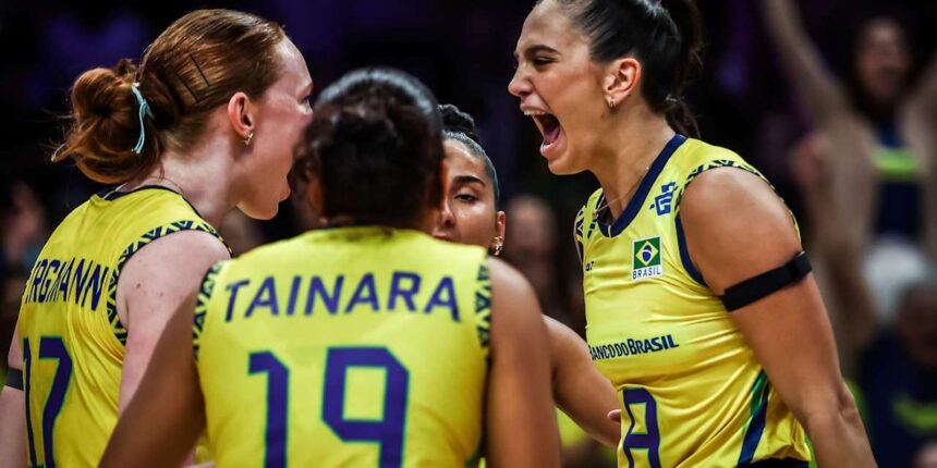 Brasil sofre, mas derrota Alemanha na Liga das Nações de vôlei Brasil sofre, mas derrota Alemanha na Liga das Nações de vôlei