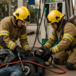 Motociclista perde o controle e colide com bomba de combustível na Avenida Goiás Motociclista perde o controle e colide com bomba de combustível na Avenida Goiás