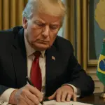 Trump assina decreto que oficializa tarifas de 50% ao Brasil