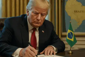 Trump assina decreto que oficializa tarifas de 50% ao Brasil Trump assina decreto que oficializa tarifas de 50% ao Brasil