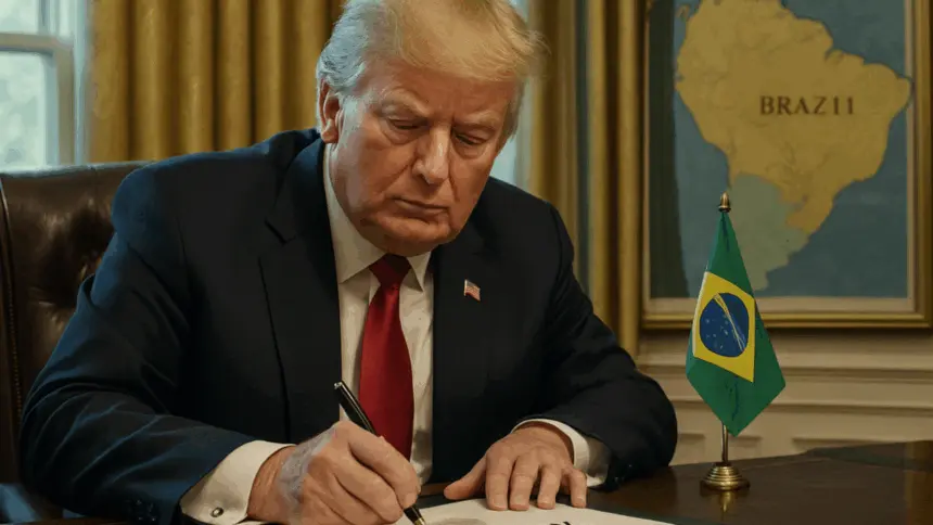 Trump assina decreto que oficializa tarifas de 50% ao Brasil