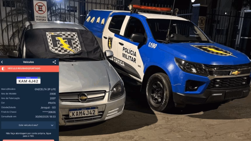 Veículo furtado em Jaraguá é recuperado em Artulândia pela polícia de Goianésia Veículo furtado em Jaraguá é recuperado em Artulândia pela polícia de Goianésia