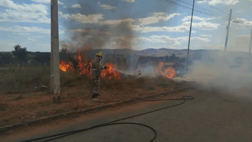 Incêndio em vegetação mobiliza Bombeiros de Goianésia no Daigo