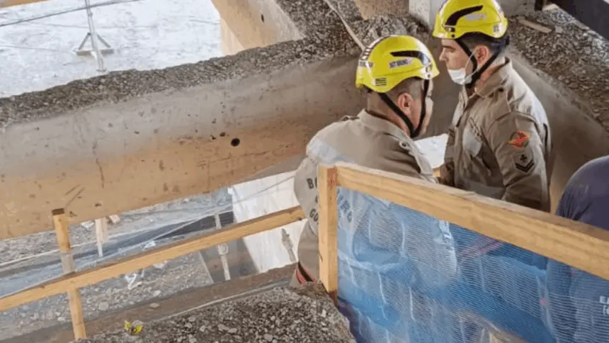 Operário sofre queda de um andar em prédio em construção no Centro de Goianésia Operário sofre queda de um andar em prédio em construção no Centro de Goianésia