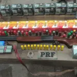 PRF apreende arma, munições e celulares na BR-153 PRF apreende arma, munições e celulares na BR-153