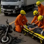 Bombeiros de Goianésia são acionados para socorrer motociclista após acidente com caminhão na GO-438 Bombeiros de Goianésia são acionados para socorrer motociclista após acidente com caminhão na GO-438
