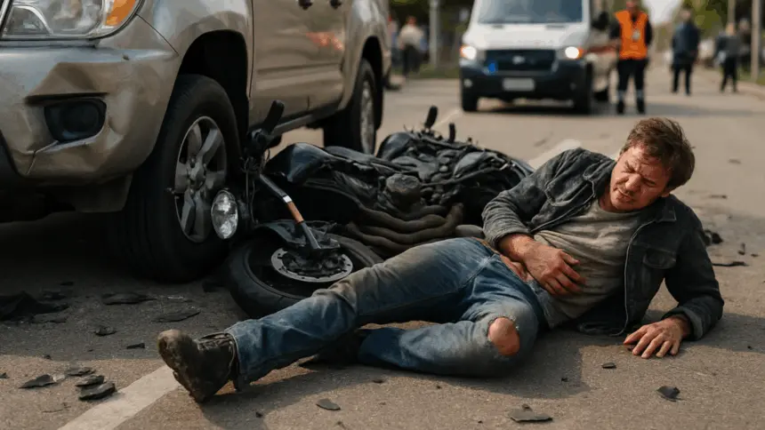Motociclista fica ferido em acidente de trânsito no Bairro Santa Cecília