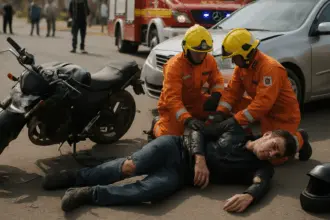 Motociclista fica gravemente ferido em acidente de trânsito no leste de Goianésia Motociclista fica gravemente ferido em acidente de trânsito no leste de Goianésia