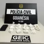 Polícia Civil prende traficante em flagrante em Goianésia com quase 1kg de cocaína