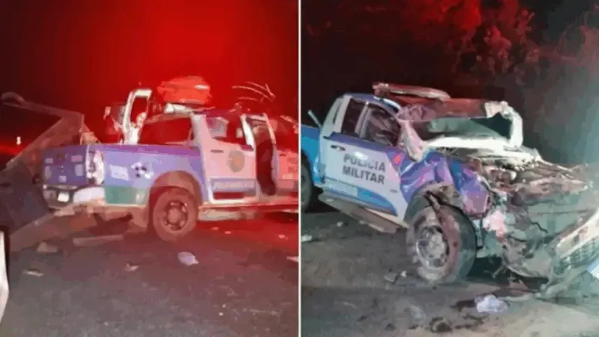 Viatura da PM capota na GO-338 e dois policiais ficam feridos