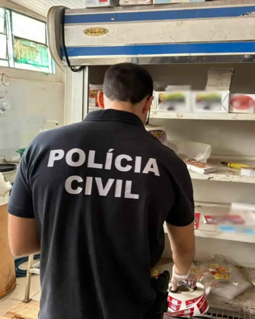 PCGO fecha fábrica clandestina de alimentos e retira mais de 1 tonelada de produtos impróprios do mercado em Goiânia