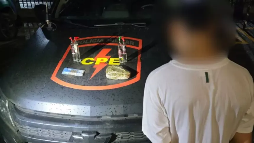 CPE Goianésia prende suspeito por tráfico de drogas e posse irregular de munição