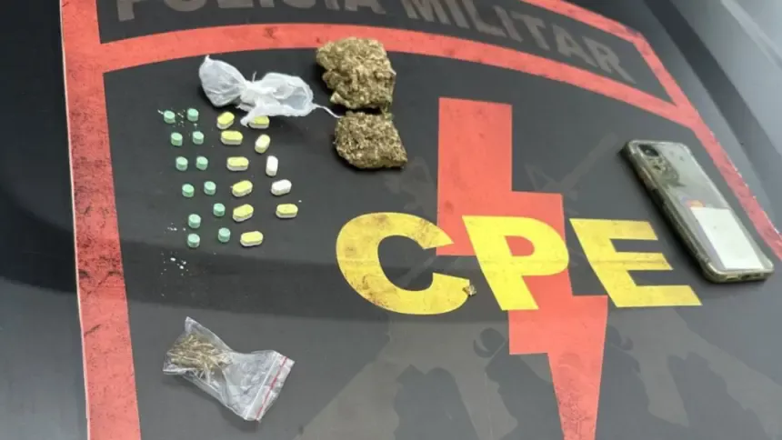 CPE Goianésia prende suspeito por tráfico ao ser pego com drogas para o carnaval