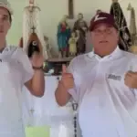 Cantor Leonardo doa violão autografado para leilão da Paróquia Nossa Senhora de Fátima, em Goianésia