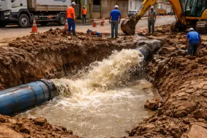 Rompimento de adutora afeta abastecimento de água em vários bairros de Goianésia