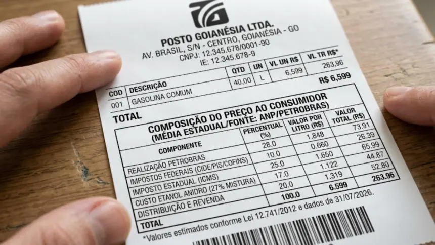 Projeto quer obrigar detalhar composição do preço dos combustíveis na nota fiscal Projeto quer obrigar detalhar composição do preço dos combustíveis na nota fiscal