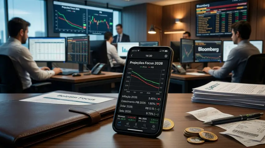 Boletim Focus aponta ajuste nas projeções para inflação e crescimento do PIB em 2026 Boletim Focus aponta ajuste nas projeções para inflação e crescimento do PIB em 2026
