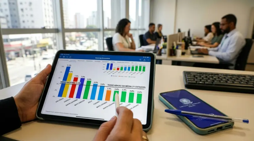 Desemprego no Brasil recua e 11 estados registram taxas abaixo da média nacional Desemprego no Brasil recua e 11 estados registram taxas abaixo da média nacional