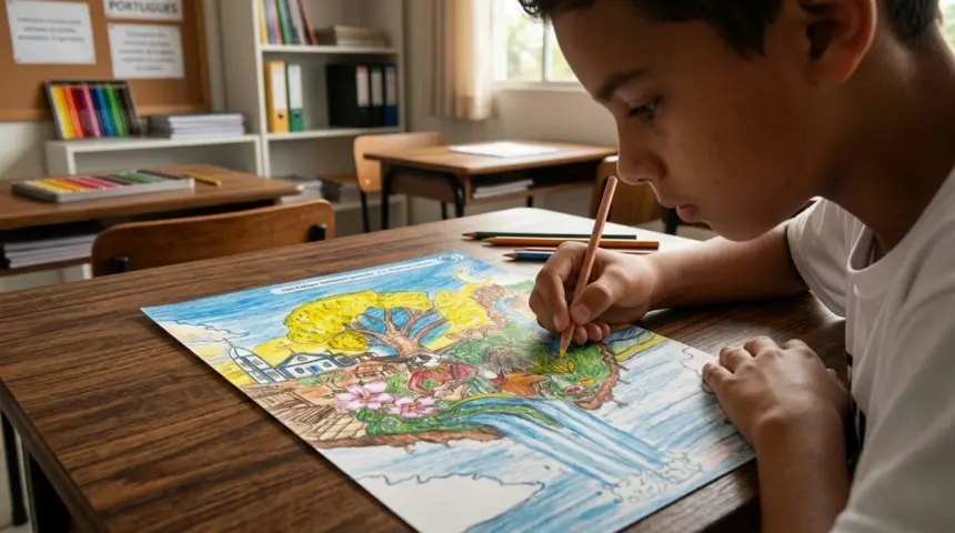 Desenhos de estudantes goianos ilustrarão capas de cadernos da rede estadual em 2027 Desenhos de estudantes goianos ilustrarão capas de cadernos da rede estadual em 2027