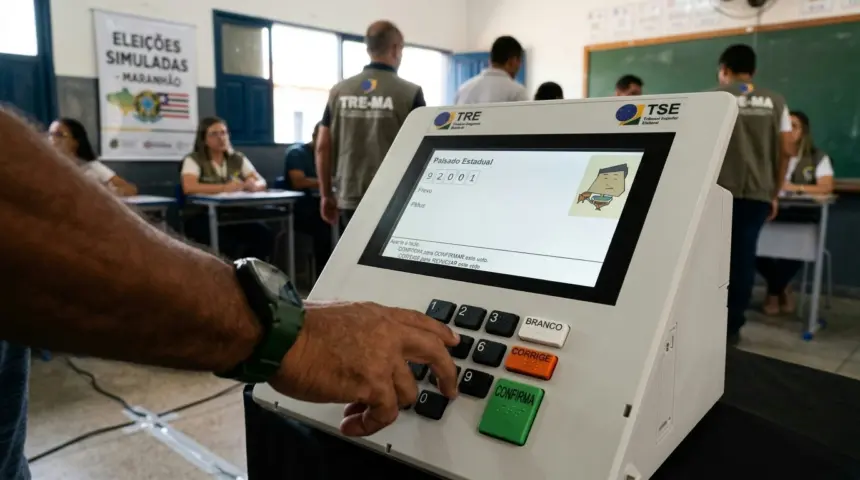 Eleição simulada no Maranhão testa segurança e agilidade das urnas eletrônicas Eleição simulada no Maranhão testa segurança e agilidade das urnas eletrônicas