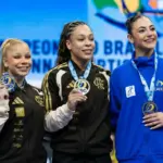 Lorrane Oliveira e Caio Souza sobem ao lugar mais alto do pódio no Brasileiro de Ginástica em Brasília