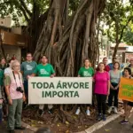 Moradores de Goiânia protestam contra a remoção de gameleiras centenárias