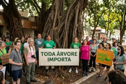 Moradores de Goiânia protestam contra a remoção de gameleiras centenárias