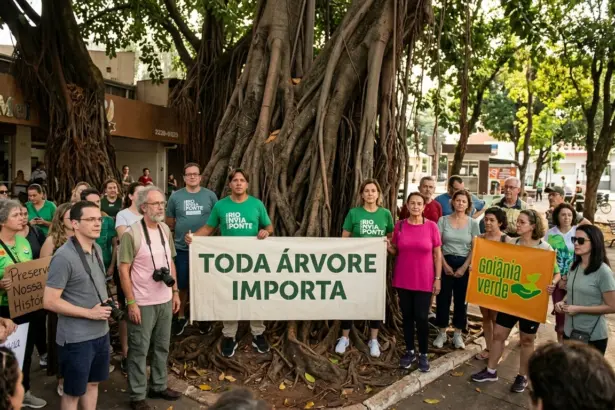 Moradores de Goiânia protestam contra a remoção de gameleiras centenárias