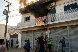 Mulher salta de sacada em Anápolis para escapar de incêndio provocado por descarga elétrica