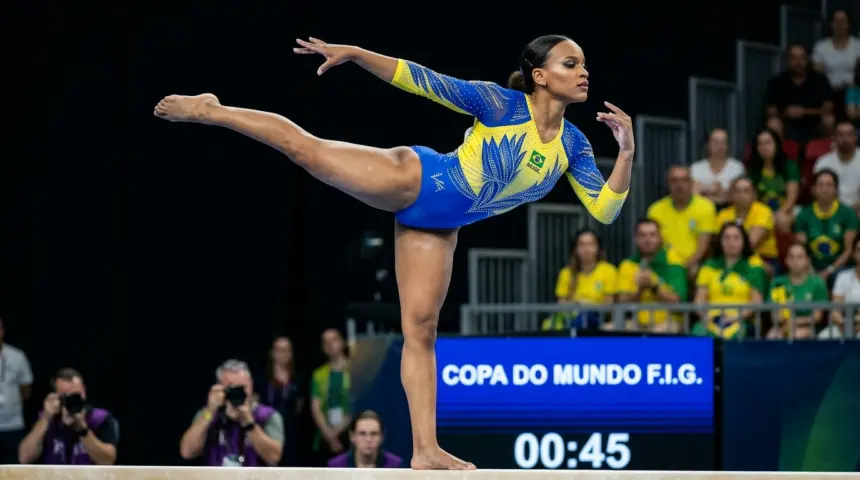 Rebeca Andrade retorna às competições internacionais após período de pausa Rebeca Andrade retorna às competições internacionais após período de pausa
