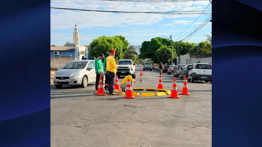 SMT reforça sinalização e recoloca dispositivos de segurança em vias recapeadas de Goianésia SMT reforça sinalização e recoloca dispositivos de segurança em vias recapeadas de Goianésia