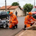 Motociclista fica ferido após acidente no Bairro Carrilho, em Goianésia