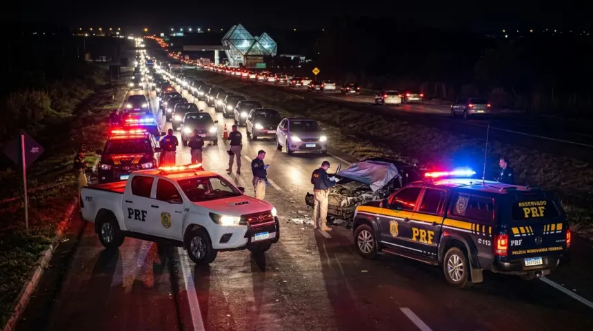 Acidente com morte causa interdição e filas na rodovia Br-153