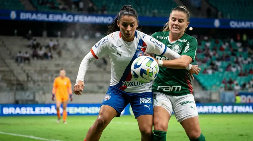 Bahia e Palmeiras empatam na ida das quartas do Brasileirão Feminino e decidem vaga na sexta
