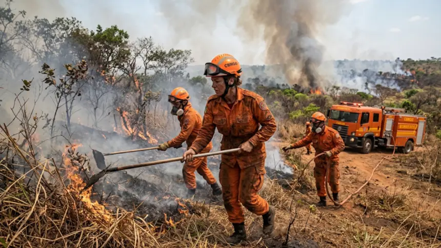 Bombeiros Goianésia atendem três incêndios ao mesmo tempo