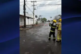 Bombeiros Goianésia controlam incêndio em fiação de poste no Setor Sul