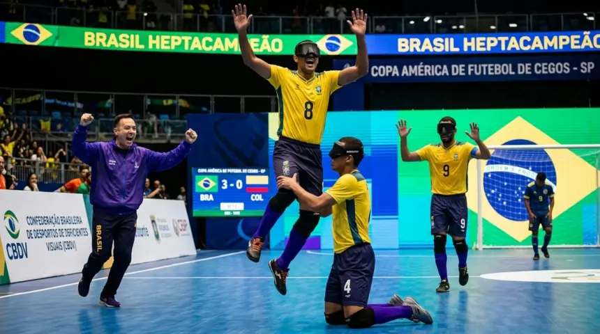 Brasil mantém hegemonia e conquista o heptacampeonato da Copa América de futebol de cegos em SP Brasil mantém hegemonia e conquista o heptacampeonato da Copa América de futebol de cegos em SP